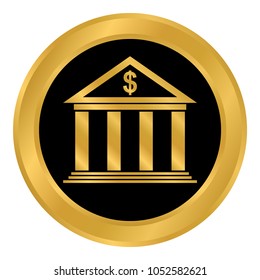 Bank button on white background. Vector illustration.
