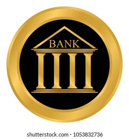 Bank button on white background. Vector illustration.