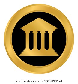 Bank button on white background. Vector illustration.