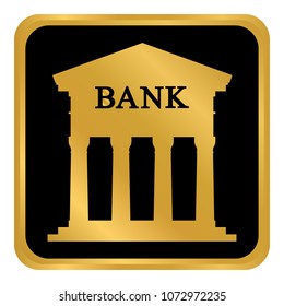 Bank button on white background. Vector illustration.
