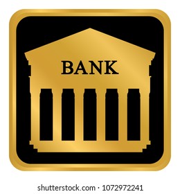 Bank button on white background. Vector illustration.