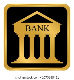 Bank button on white background. Vector illustration.