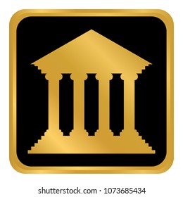 Bank button on white background. Vector illustration.
