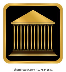 Bank button on white background. Vector illustration.