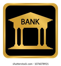 Bank button on white background. Vector illustration.