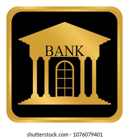 Bank button on white background. Vector illustration.