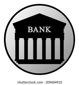 Bank button on white background. Vector illustration.