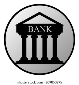 Bank button on white background. Vector illustration.