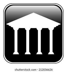 Bank button on white background. Vector illustration.