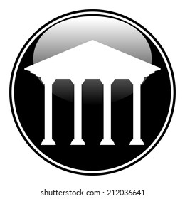 Bank button on white background. Vector illustration.