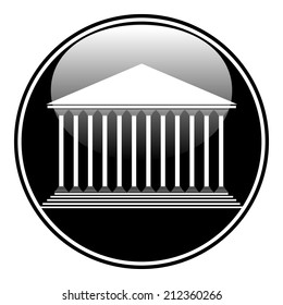 Bank button on white background. Vector illustration.