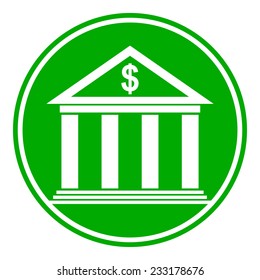 Bank button on white background. Vector illustration.
