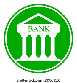 Bank button on white background. Vector illustration.