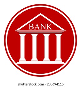 Bank button on white background. Vector illustration.