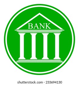 Bank button on white background. Vector illustration.