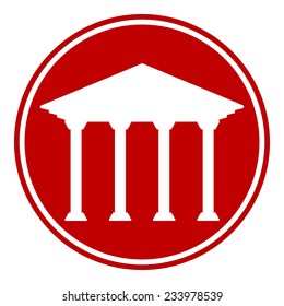 Bank button on white background. Vector illustration.