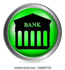 Bank button on white background. Vector illustration.