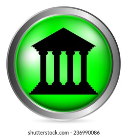 Bank button on white background. Vector illustration.