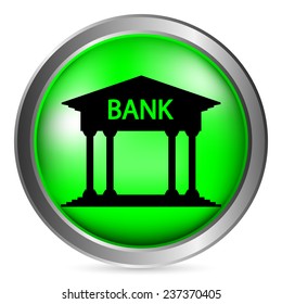 Bank button on white background. Vector illustration.