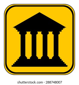 Bank button on white background. Vector illustration.