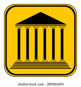 Bank button on white background. Vector illustration.