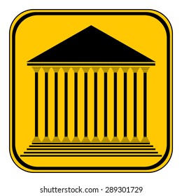 Bank button on white background. Vector illustration.