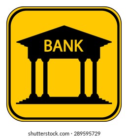 Bank button on white background. Vector illustration.