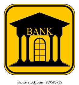 Bank button on white background. Vector illustration.