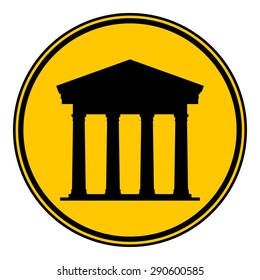 Bank button on white background. Vector illustration.