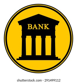 Bank button on white background. Vector illustration.