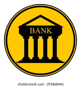 Bank button on white background. Vector illustration.
