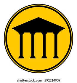 Bank button on white background. Vector illustration.