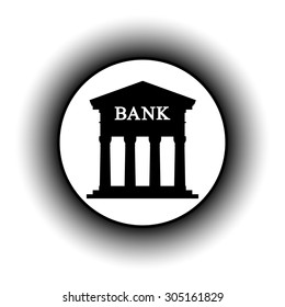 Bank button on white background. Vector illustration.