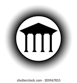 Bank button on white background. Vector illustration.