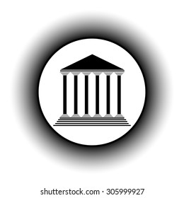 Bank button on white background. Vector illustration.