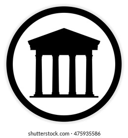 Bank button on white background. Vector illustration.