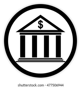 Bank button on white background. Vector illustration.