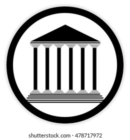 Bank button on white background. Vector illustration.