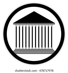 Bank button on white background. Vector illustration.