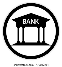Bank button on white background. Vector illustration.
