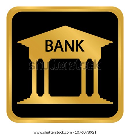 Bank button on white background. Vector illustration.