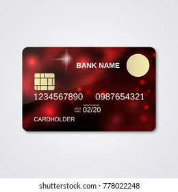Bank card abstract style vector design template