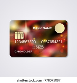 Bank card abstract style vector design template