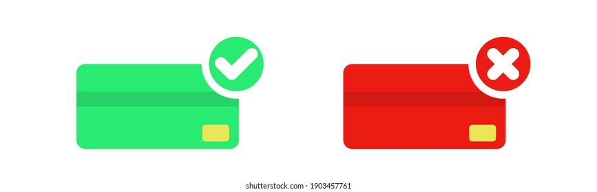 Bank card. Approved and Rejected.Vector illustration