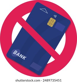 bank card ban symbol in flat design style (cut out)