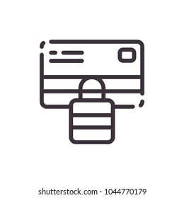 Bank card block icon.
