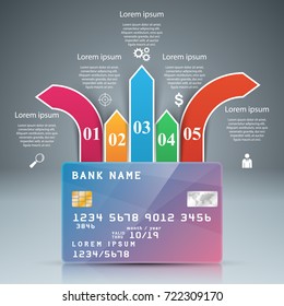 Bank card - business infographic. Vector eps 10