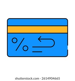 bank card cashback percentage line icon vector. bank card cashback percentage sign. isolated symbol illustration