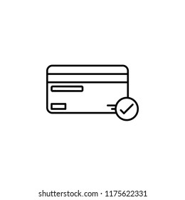 bank card check icon. Element of data security icon for mobile concept and web apps. Thin line bank card check icon can be used for web and mobile