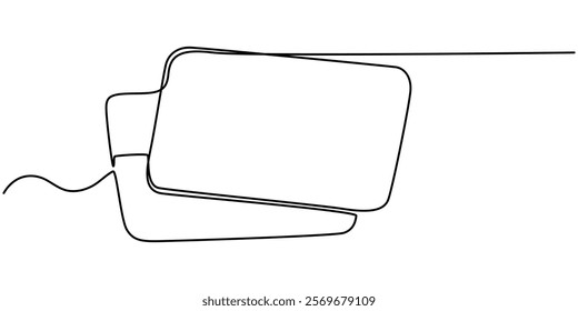 Bank card with a chip, credit card one line art. Continuous line drawing of bank, money, finance, financial, payment, data, savings, economic, wealth, credit, Continuous Line Drawing of Credit Card.